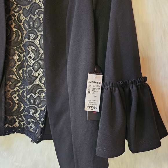 Impress Classic Black Lace-Trimmed Blazer - Picture 5 of 6